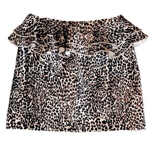 🌺 Topshop Leopard Print Ruffle High Waist Mini Skirt Size 6